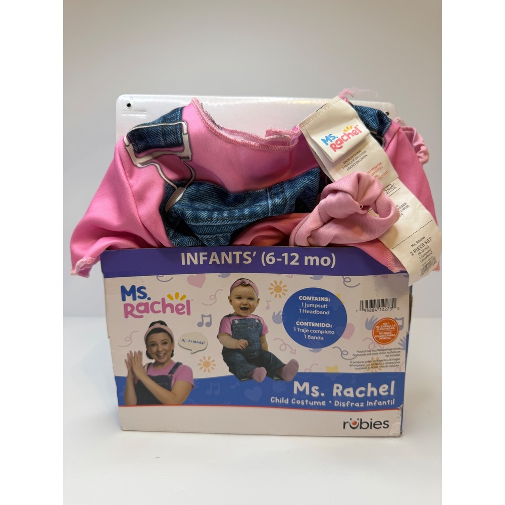 Ms. Rachel Infant Costume 2-Piece Set Pink Jumpsuit & Headband 6-12 Mo Rubies